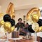 Black Gold Balloon Centerpieces for Table,Balloons Stand Kit for Black Gold Party Decorations Christmas Father's Day Engagement 50th Birthday Anniversary New Year Graduation Decorations